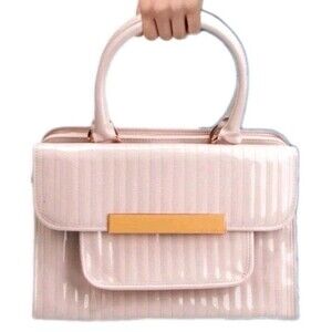 Ted Baker London Handbag Purse Patent Leather Quilted Tote Baby Pink Feminine